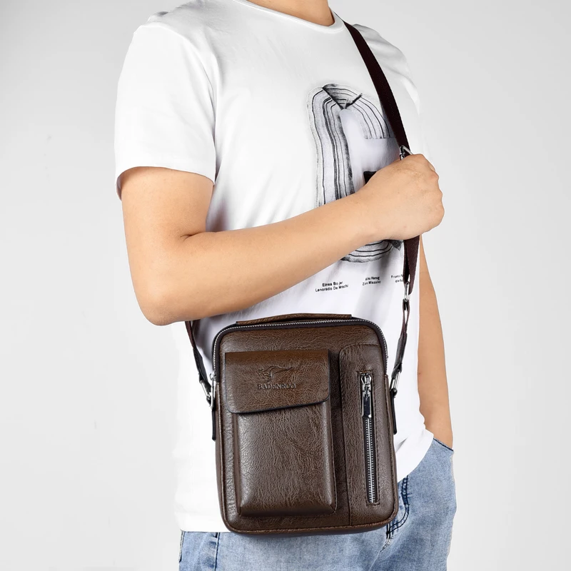 Роскошная брендовая винтажная сумка на плечо для мужчин кожаная