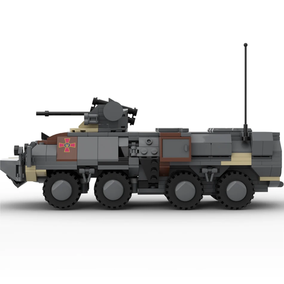 Строительный блок MOC Военная серия армейский армированный грузовик сборка