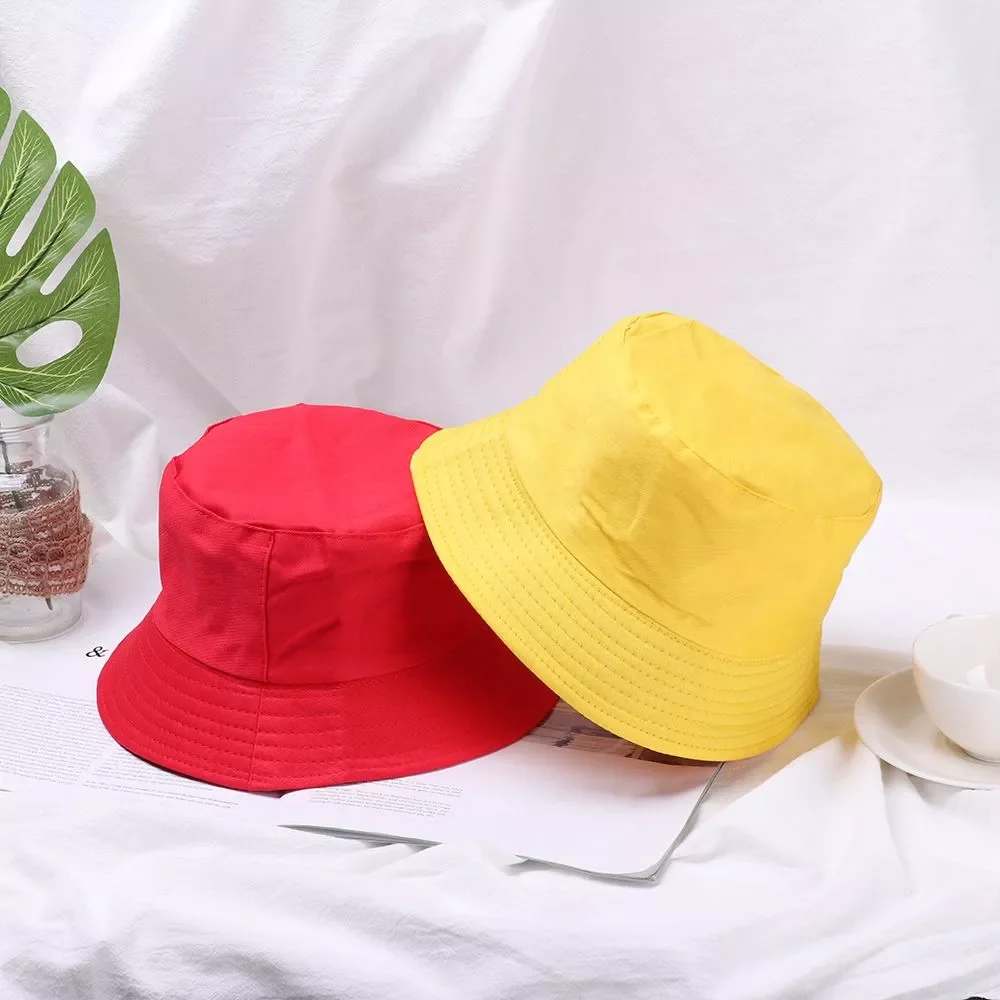 

1PC Candy Color Fisherman Cap Summer Foldable Bucket Hat Unisex Casual Cotton Practical Sun Caps Outdoor Sunscreen Hunting Cap
