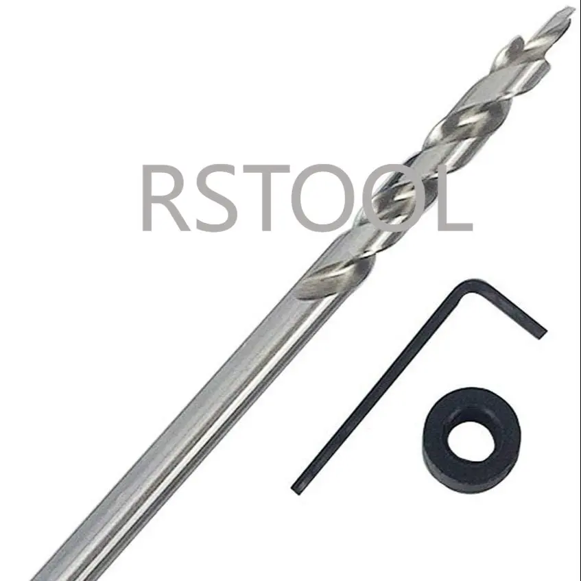 

Drill Bit Woodworking Countersink Taper Drill Bits 3/8 inch (9.5mm), Round Handle for Hole Jig+Depth Stop Collar +Hex Wrench