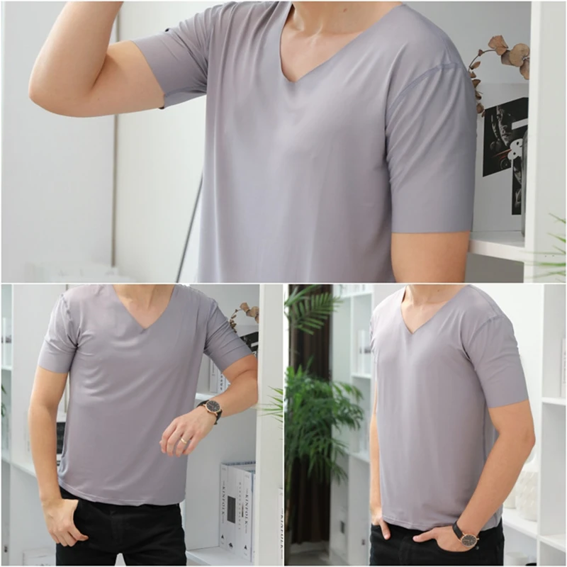 2021 летние Для мужчин ледяной шелк топы нижнее белье s майка Мужской боди Фитнес V