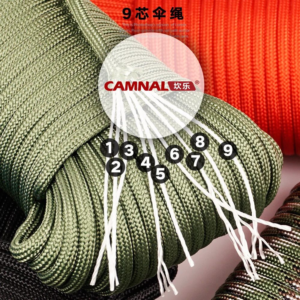 31-метровая 9-ядерная веревка для зонта в стиле милитари скалолазания на открытом