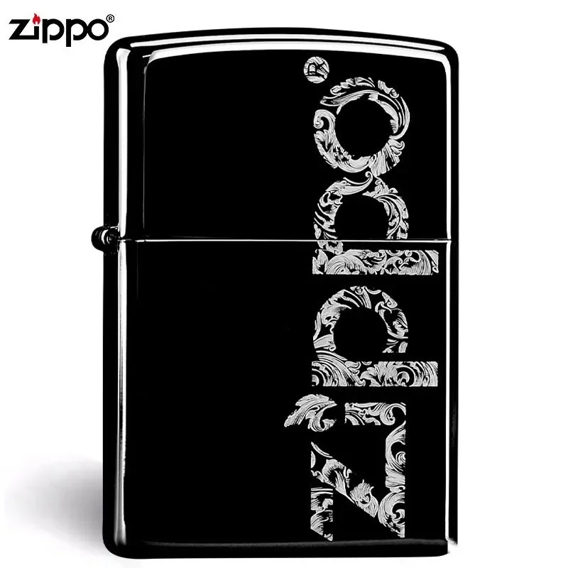 Zippo Зажигалка черного цвета с логотипом zippo Ветрозащитный коллекционный