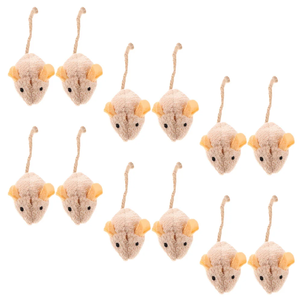 

12 Pcs Cat Funny Toys Plush For Cats Bite Resistant Teething Chew Kitten Indoor Mice Interactive Mouse