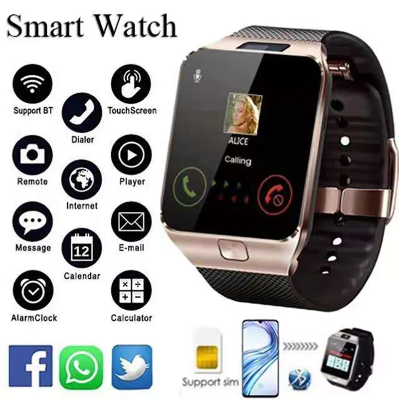 

Reloj DZ09 Smart Watch Support 2G SIM TF Camera Waterproof Wristwatch Phone Large-Capacity SIM SMS Watches For Android Ios Phone