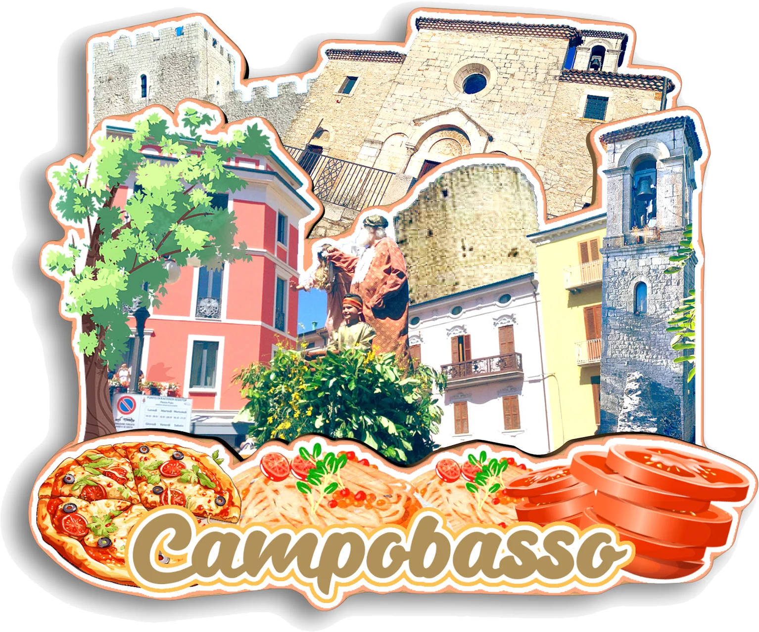 Sanremo Ancona Pesaro Fano Campobasso Termoli Torino Novara Alessandria Италия Магнит на холодильник Путешествия