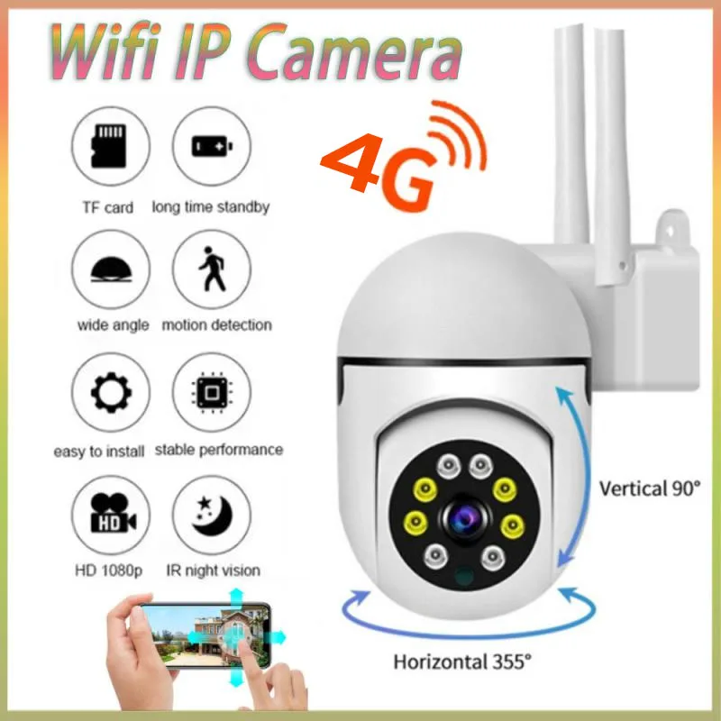 

Двойная частота, цветное ночное видение, Ai, обнаружение человека, мини-камера видеонаблюдения, Wi-Fi, IP-камера с 4-кратным увеличением, наружное...