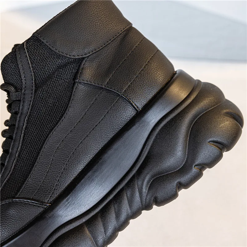 2025 женские маленькие мужские туфли на высокой платформе модные крутые