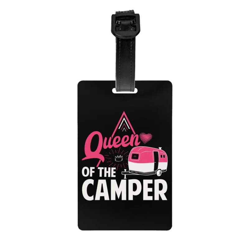 

Queen Of The Camper Luggage Tag for Travel Suitcase Adventure Outdoors Camping Privacy Cover ID Label