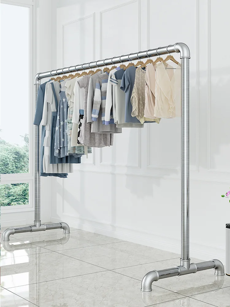 

Утолщенная вешалка для сушки оцинкованной трубы напольная стойка для водопроводной трубы с одним стержнем сушилка для балкона сушилка для одеял оптовая продажа Dro