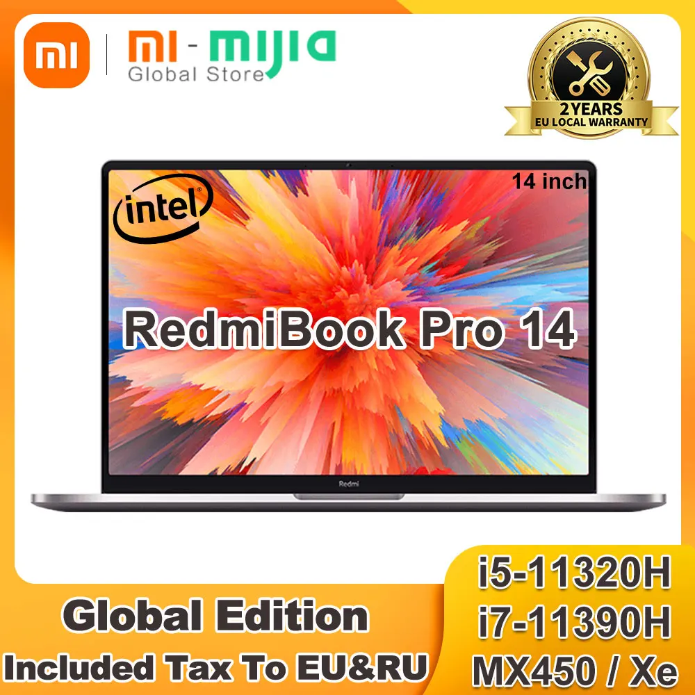 [La edición Xiaomi RedmiBook Pro 14 portátil Intel i5-11320H / i7-11390H MX450 16GB 512GB SSD 2,5 K pantalla Mi Notebook PC