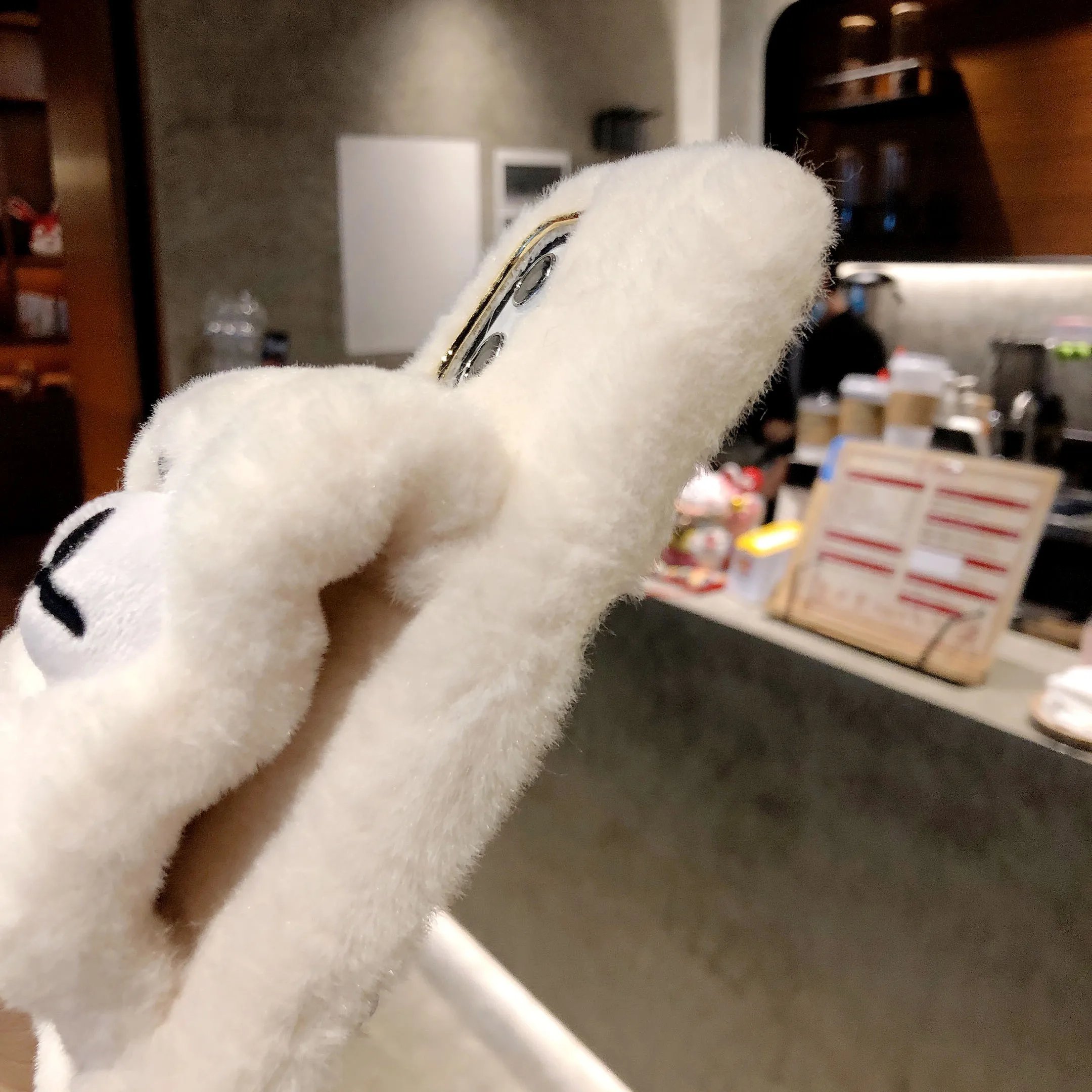 Теплый Пушистый Плюшевый чехол с маленьким медведем на запястье для телефона iPhone