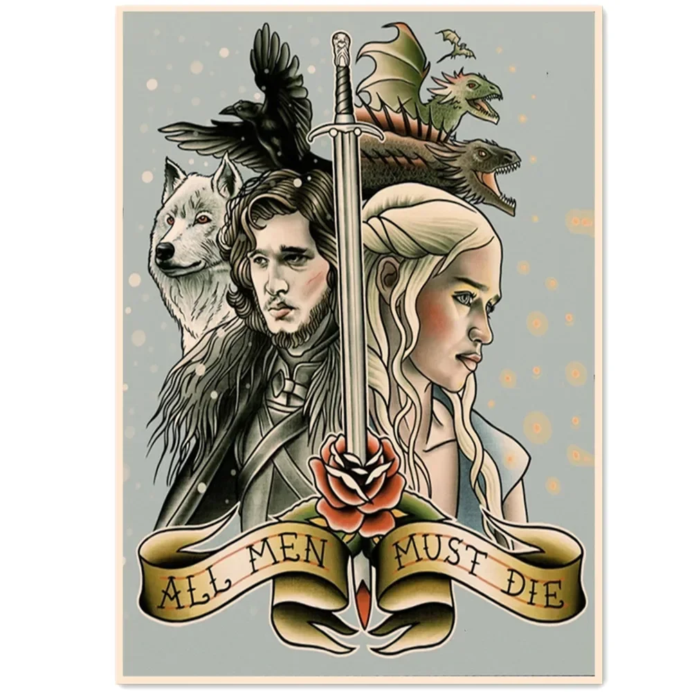 Изысканная татуировка с рисунком настенная живопись винтажные постеры из