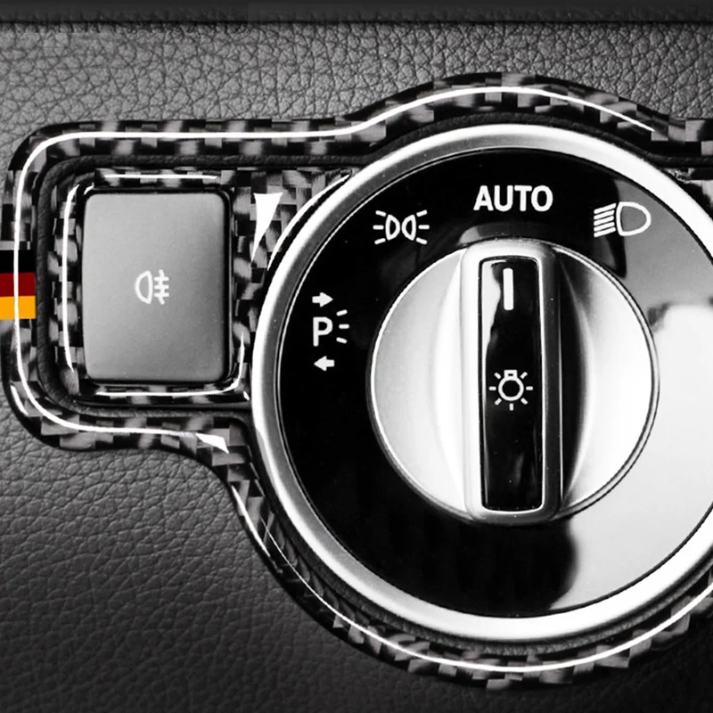 Наклейка на переключатель фар из углеродного волокна накладка рамку для Mercedes Benz A