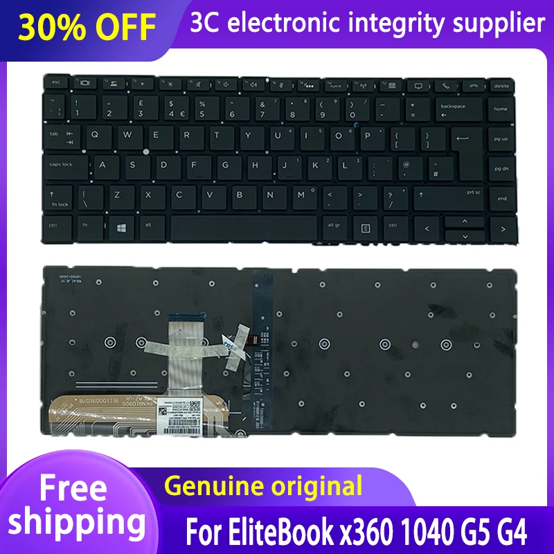 

UK/US/SP Backlit Keyboard For HP EliteBook X360 1040 G5 G4 Series Keyboard For Laptop English Spanish keyboard Black
