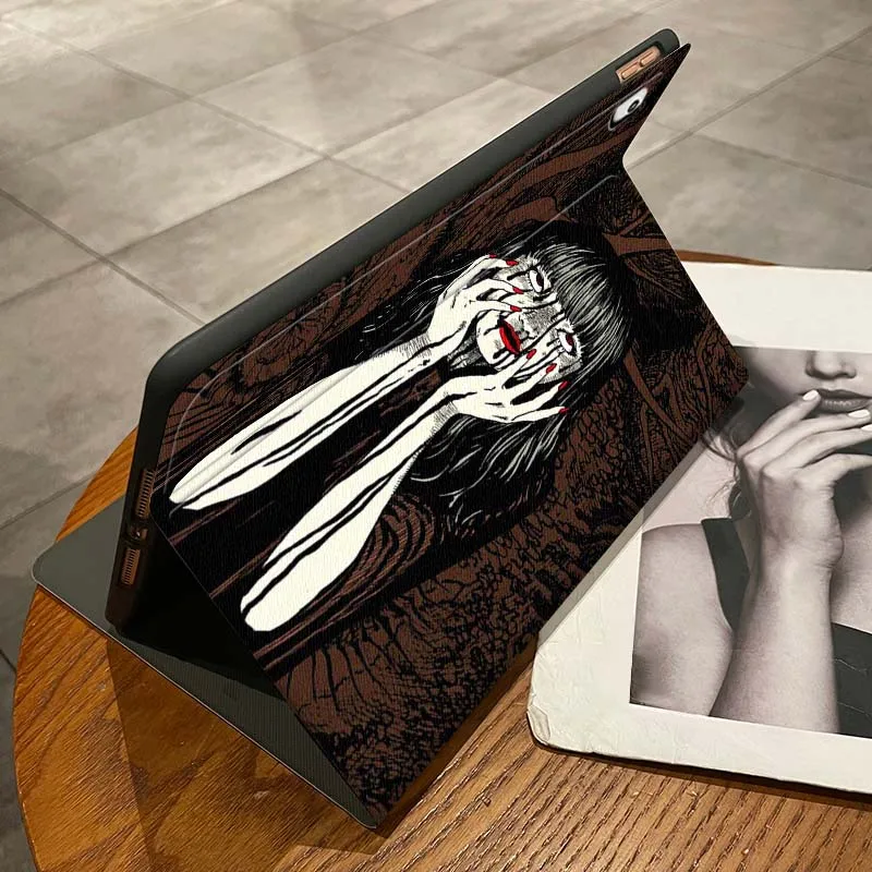 Фото Junji Ito Tomie Kawakami для iPad Pro Air Mini 2 3 4 5 6 7 7th 8th 9th 10th 11th 10.2 9.7 10.5 10.9 11 12.9 13-дюймовый чехол для планшета №3