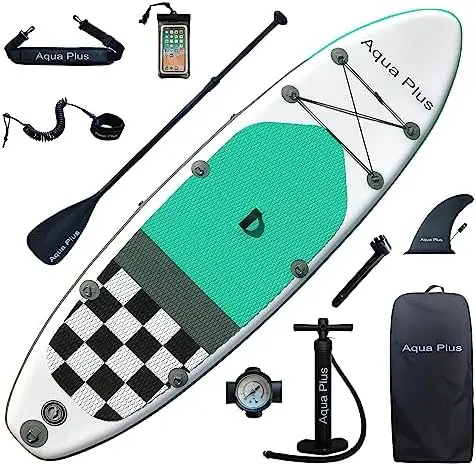 

Thick Inflatable SUP for All Skill Levels Stand Up Paddle Board,Paddle,Double ,ISUP Travel Backpack, Leash,Shoulder Strap,Youth