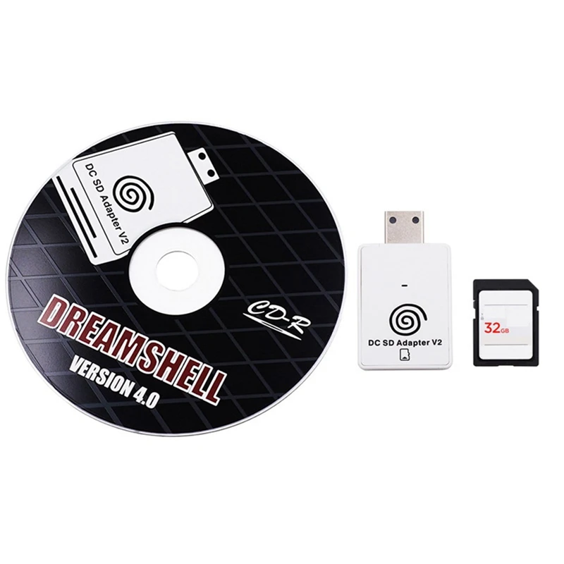 

Адаптер считывателя SD-карт + CD с Загрузчиком Dreamshell для игровой консоли DC Dreamcast + SD-карта 32 Гб с играми DC