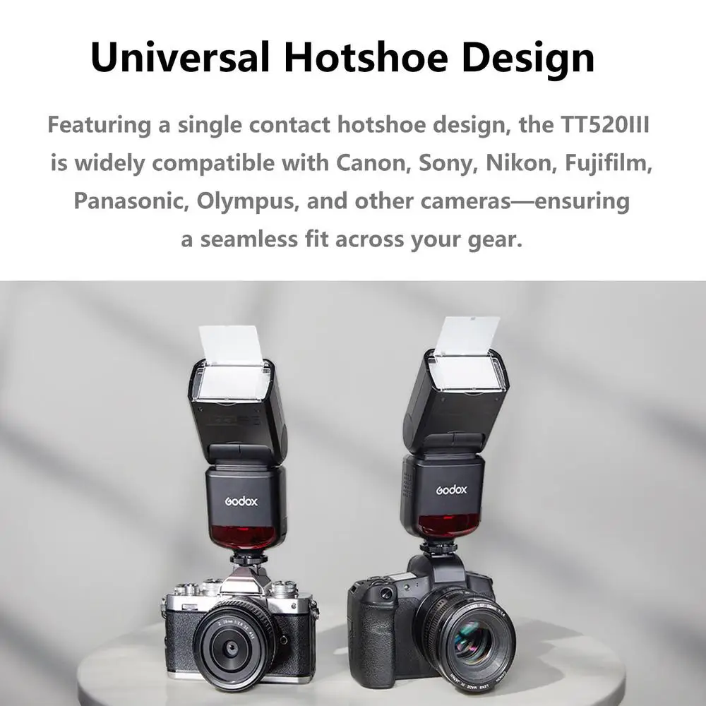 Фото Godox TT520 III Thinklite Camera Flash 443 МГц с беспроводным триггером со вспышкой, универсальная горячая башмака для Canon Nikon Sony Fuji №5