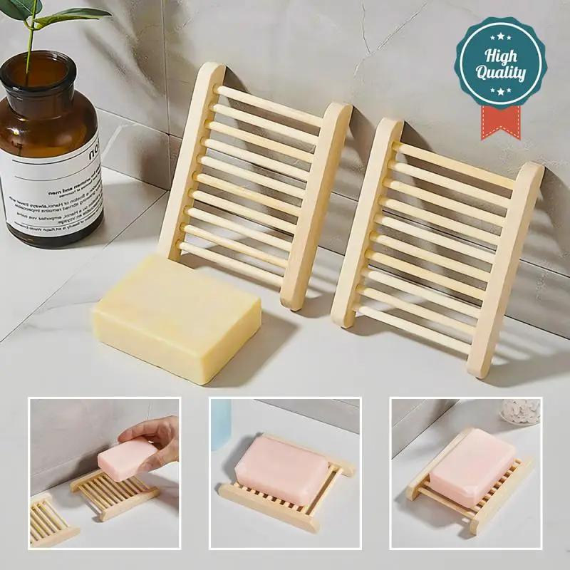 

New Natural Wooden Soap Rack Soap Tray Holder Home Gadgets Toilet Storage Container Holder Bamboo Soap Dish Bathroom Accessories