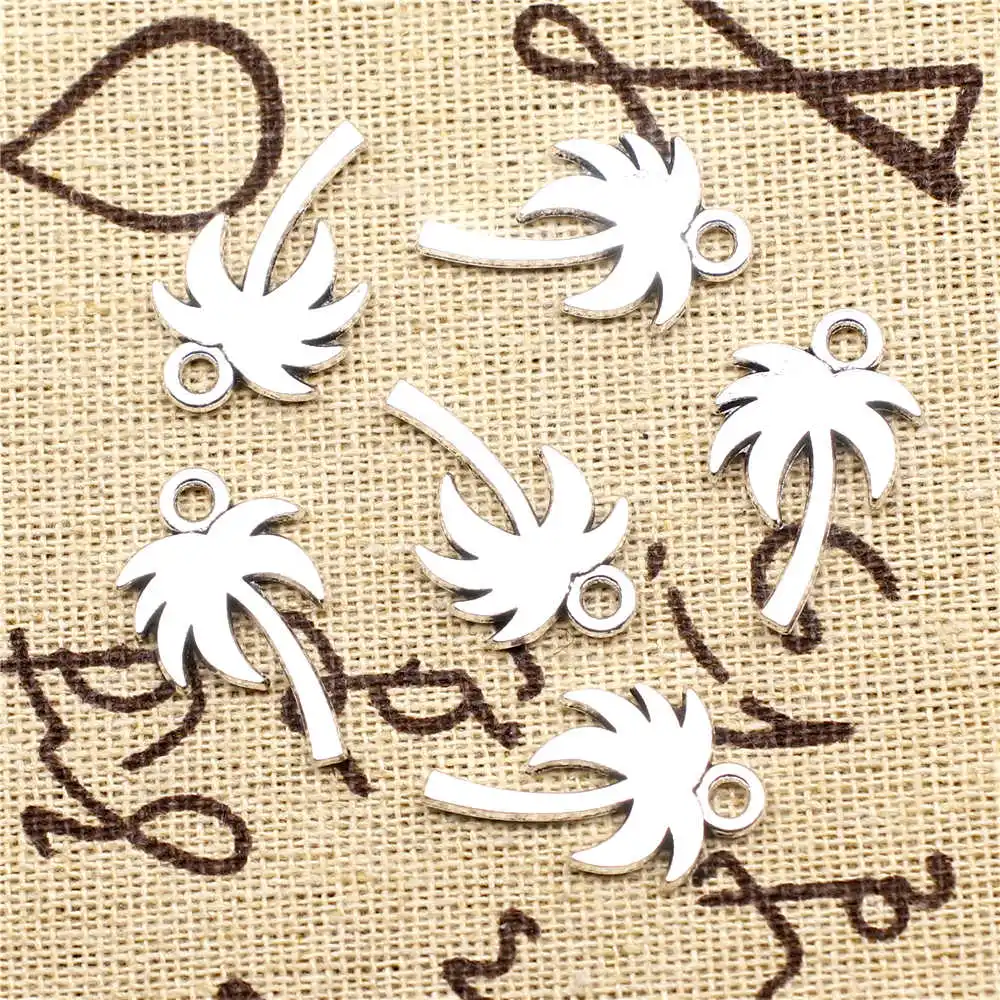 

10pcs Antique Silver Color 15x23mm Coconut Tree Charms Handmade Jewerly Diy