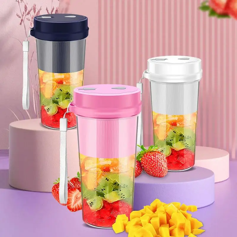 Electric Juicer Mini Portable Blender USB Rechargeable Blender For Shakes Smoothies Multifunction Handheld Blender For Kitchen