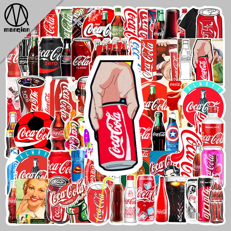 

76PCS Tide Brand Series Cola Graffiti Cartoon Waterproof Sticker Laptop Bicycle Car Decoration