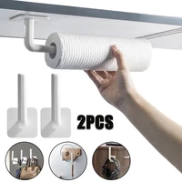 multi functional rack holder kitchen organizer self adhesive cabinet cupboard paper roll towel holder tissue hanger for bathroom