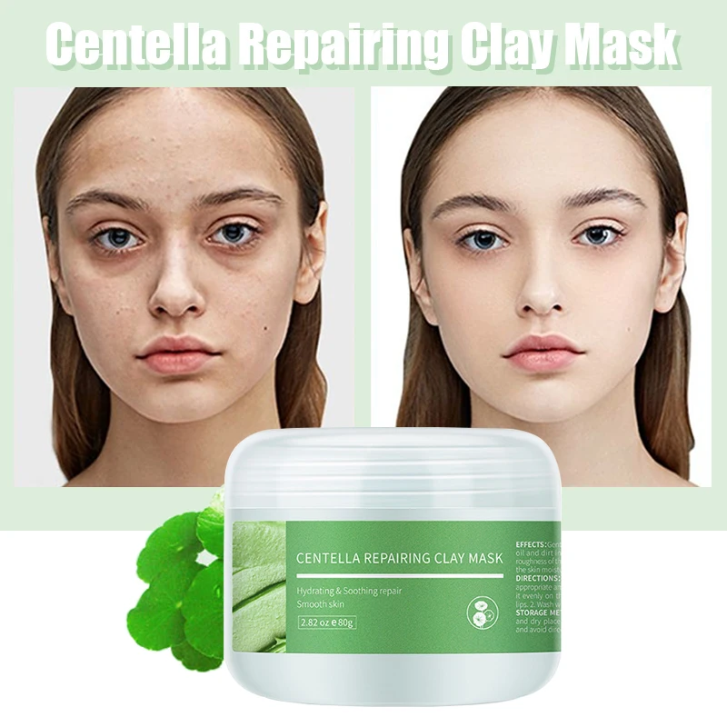 

Centella Repairing Clay Mask Acne Treatment Pores Cleansing Mud Mask Oil Control Nourish Whitening Moisturizing Repair Skin Care