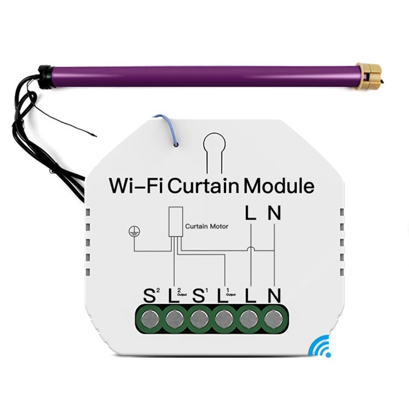 

Умный Wi-Fi модуль переключателя для штор Tuya, переключатель для штор для потайной шторы на колесиках, дистанционное управление через приложен...