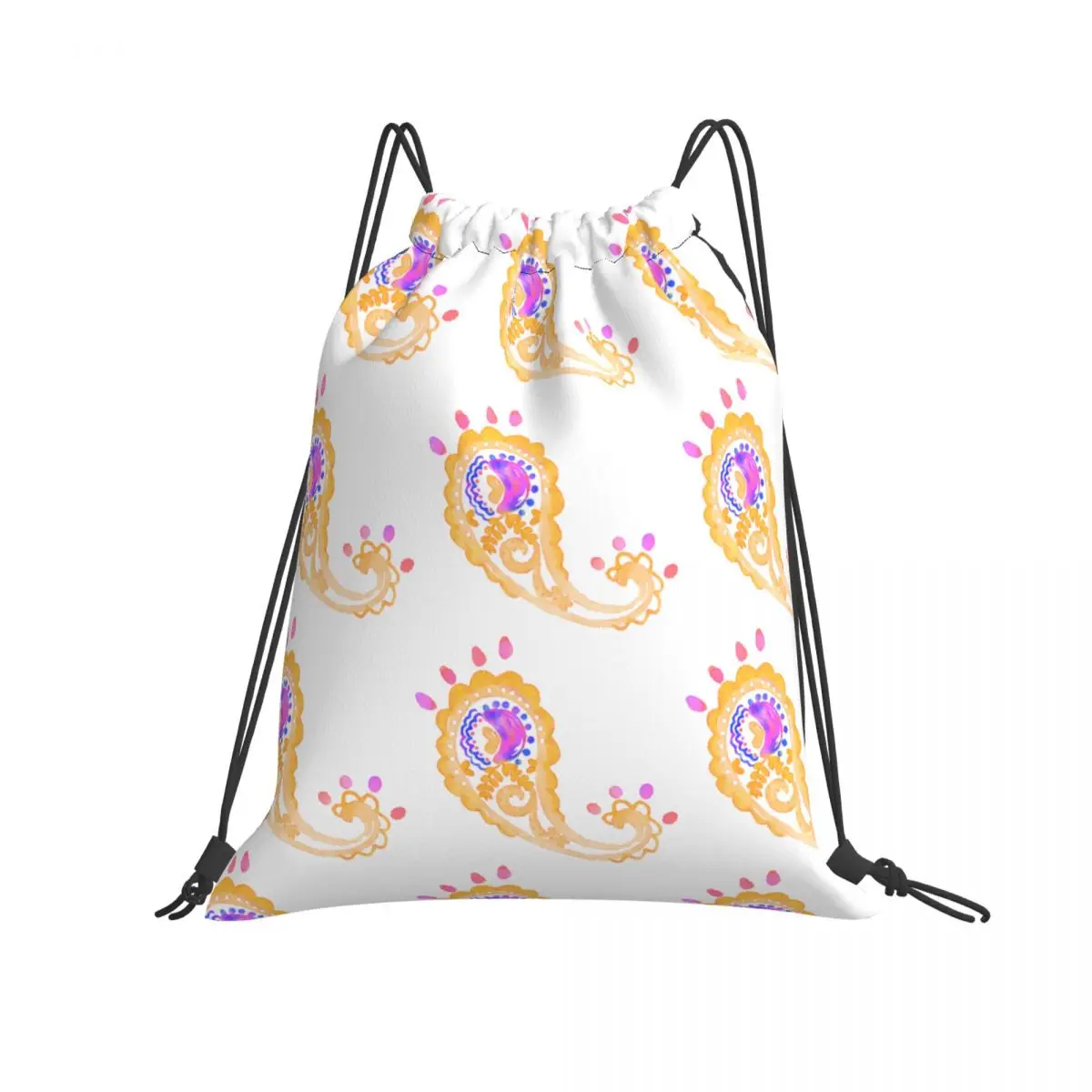 

Foldable Backpack for Gym Workout Outdoor Running Travel Cartoon School Eco Friendly Shopping Bag with Zipper Cashew Flower