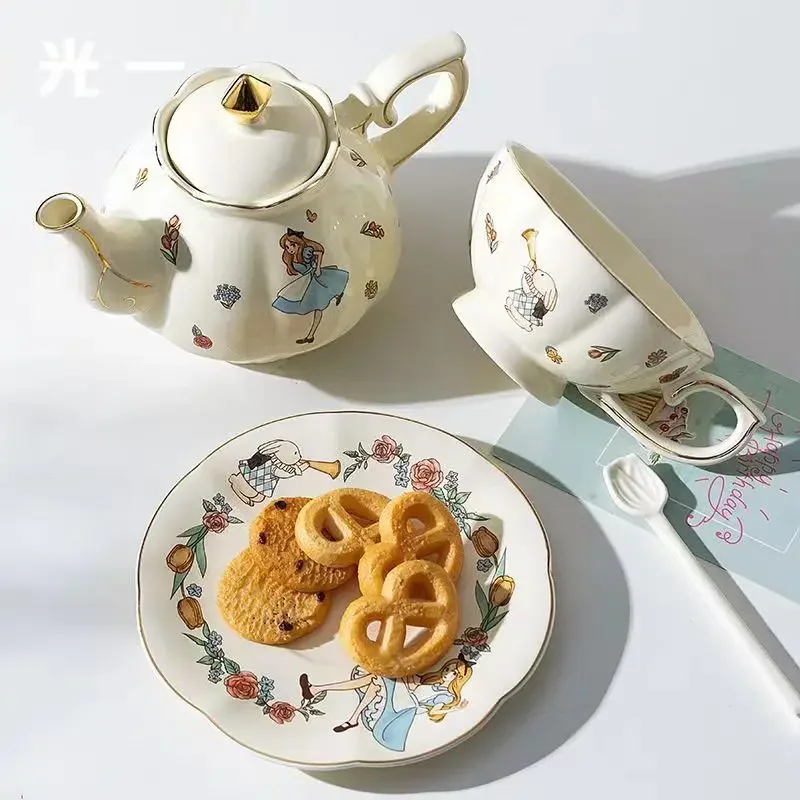 Фото Керамический набор для чая и кофе Alice с дизайном в виде кролика, изысканный подарок на день рождения, подарок для лучшей подруги, набор кофейников для мамы и ребенка №4