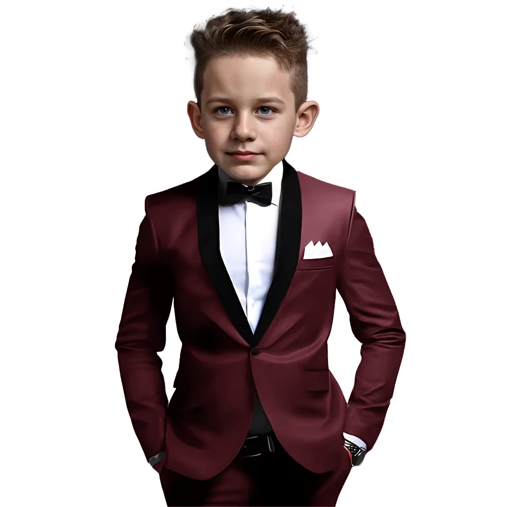 Костюм для мальчиков свадебный смокинг костюм из 2 предметов формальный пиджак