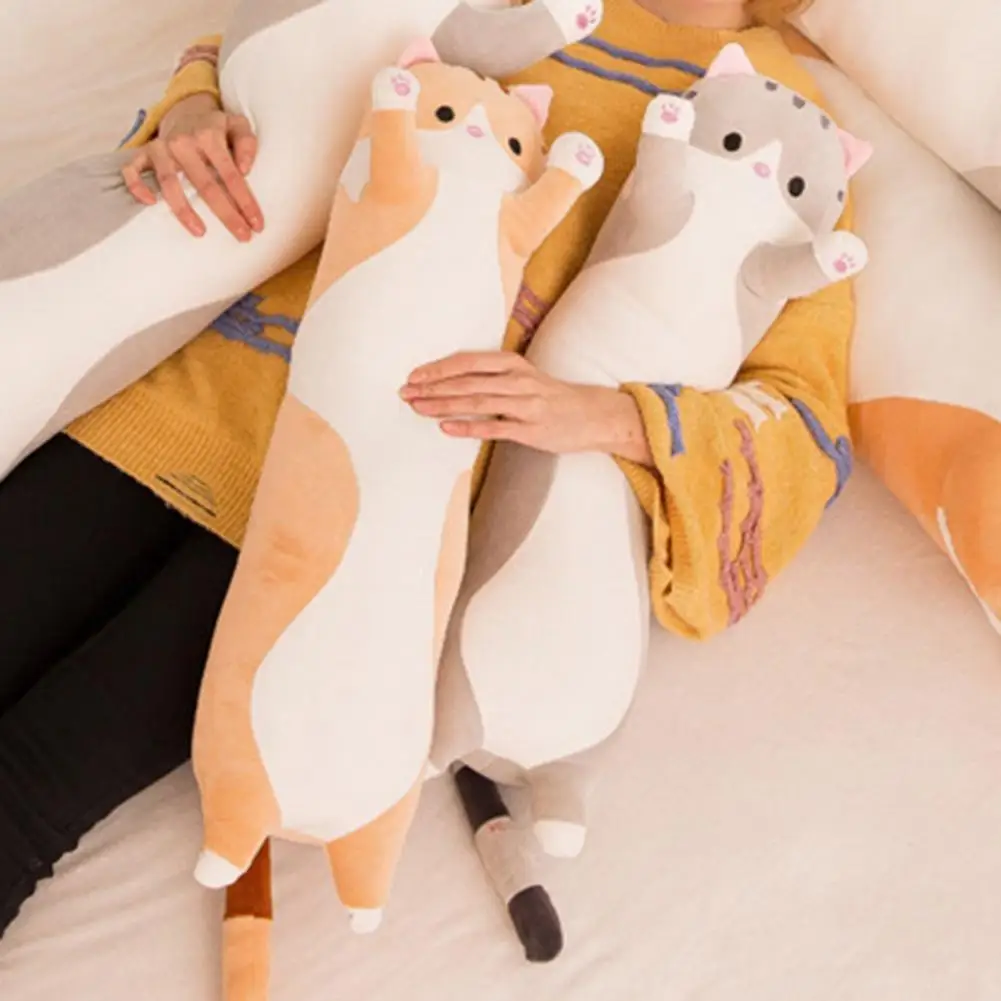 

Practical Stuffed Bed Cat Sleep Pillow Cat Plush Toys PP Cotton Fluffy