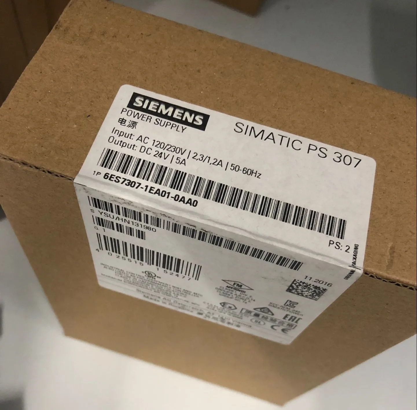 

S7-300 Siemens PS307DC24V DC 5A источник питания 6ES7307 6ES7 307-1EA01-0AA0