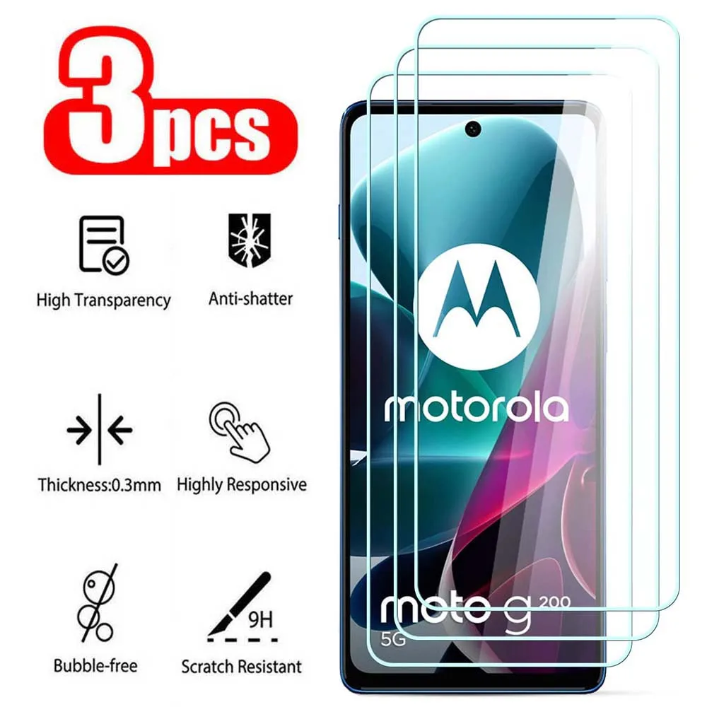 

3Pcs Tempered Glass for Motorola Moto G200 5G G100 G60S G60 G30 G20 Screen Protector for Moto G41 G51 5G G9 Plus G8 Power Lite