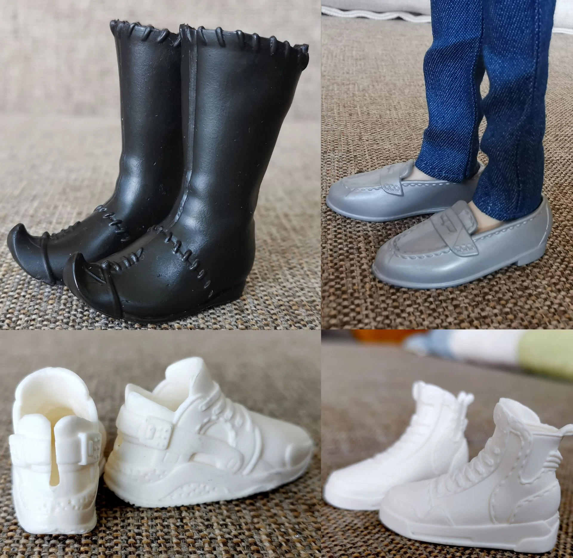 

4Pairs/set Doll Accessories Boyfriend Ken Shoes Black White Boots Ken Doll Shoes