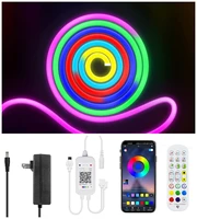 smart rgb neon strip 12v dimmable wifibluetooth appir remote control flexible led tape lamp 1m3m5m for room tv decor