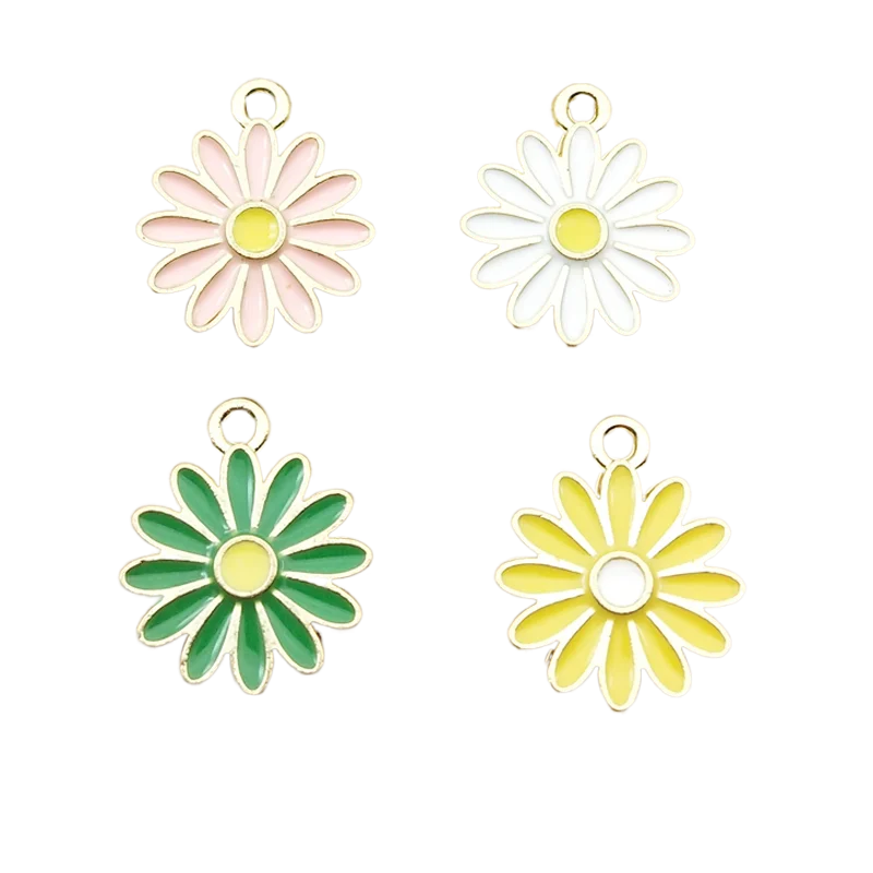 10 шт. эмалевые Подвески в виде Маргаритки