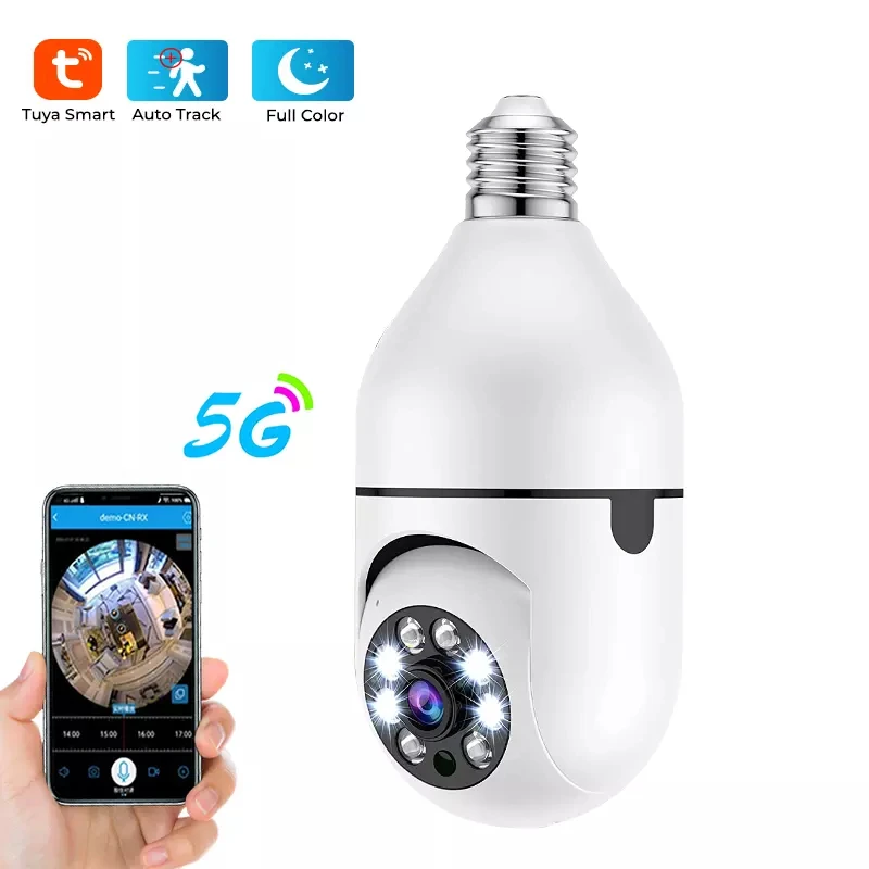 

TUYA 2.4G/5G Wifi E27 Bulb Surveillance Camera Night Vision Wireless Home Camera 2MP CCTV Video Camera Wifi ip Monitor