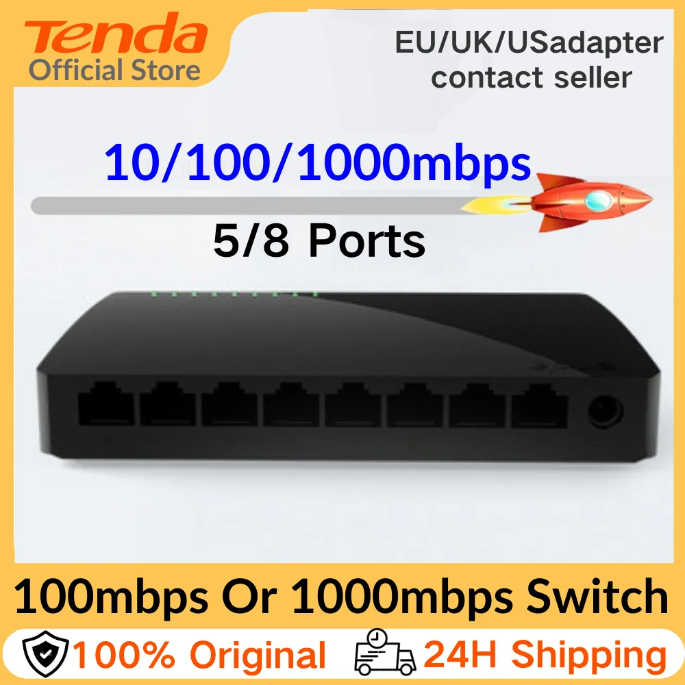 Tenda Gigabit Switch Ethernet 5/8Port 1000Mbps 10xFast Switch RJ45 Hub ethernet network switch SOHO Desktop Smart WIFI Switcher