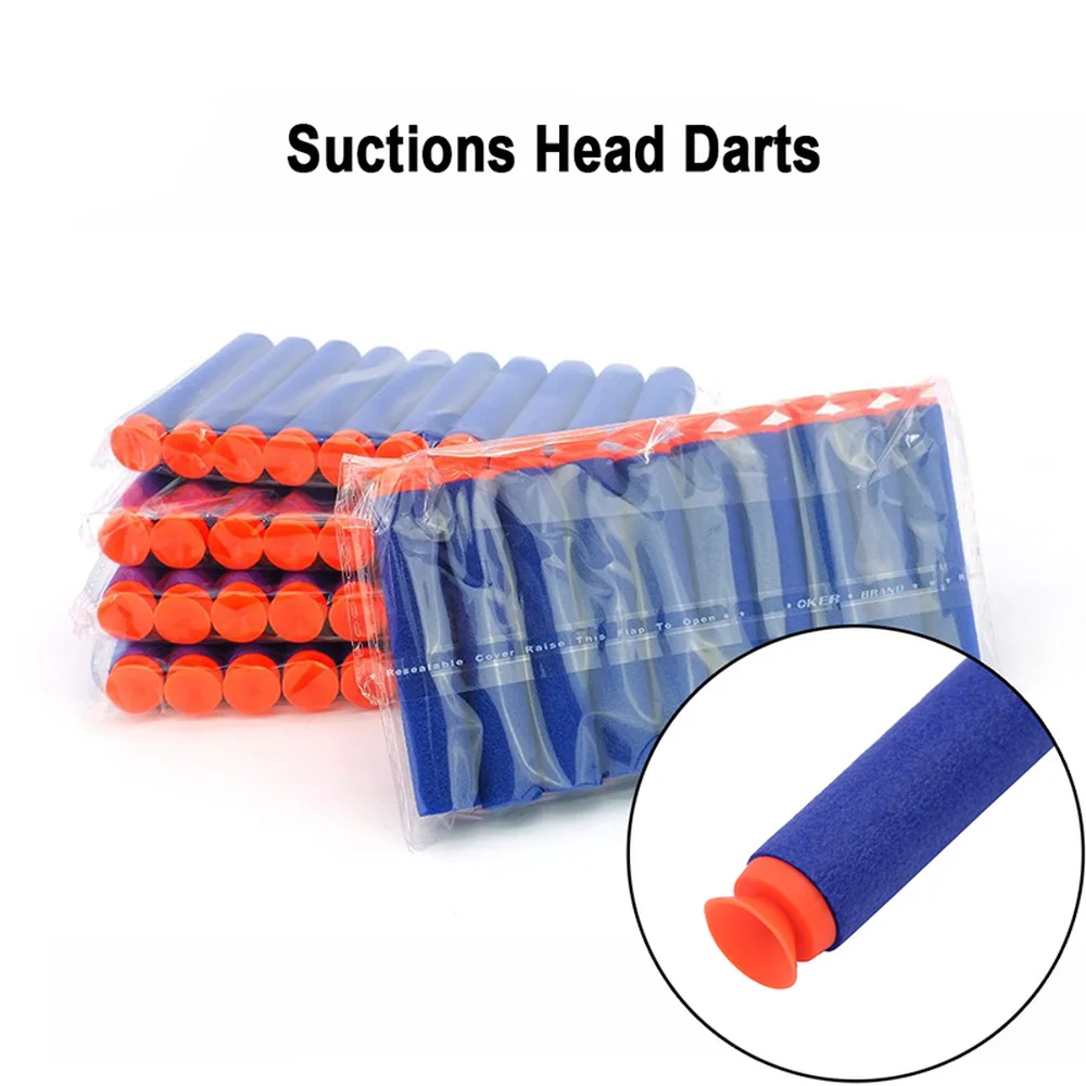 

20pcs Foam Sucker hole Head for Nerf Bullets EVA Soft Refill Blue Bullet Darts for Nerf Blaster N-Strike Toy Gun Accessories