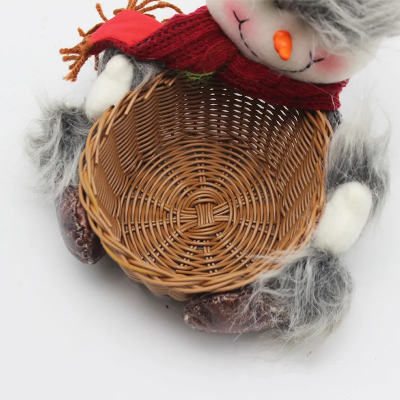 2022 New Product Promotion 20cmx23cm Santa and Snowman Candy Bamboo Basket Holiday Gifts for Children Home Window Decorations | Дом и сад