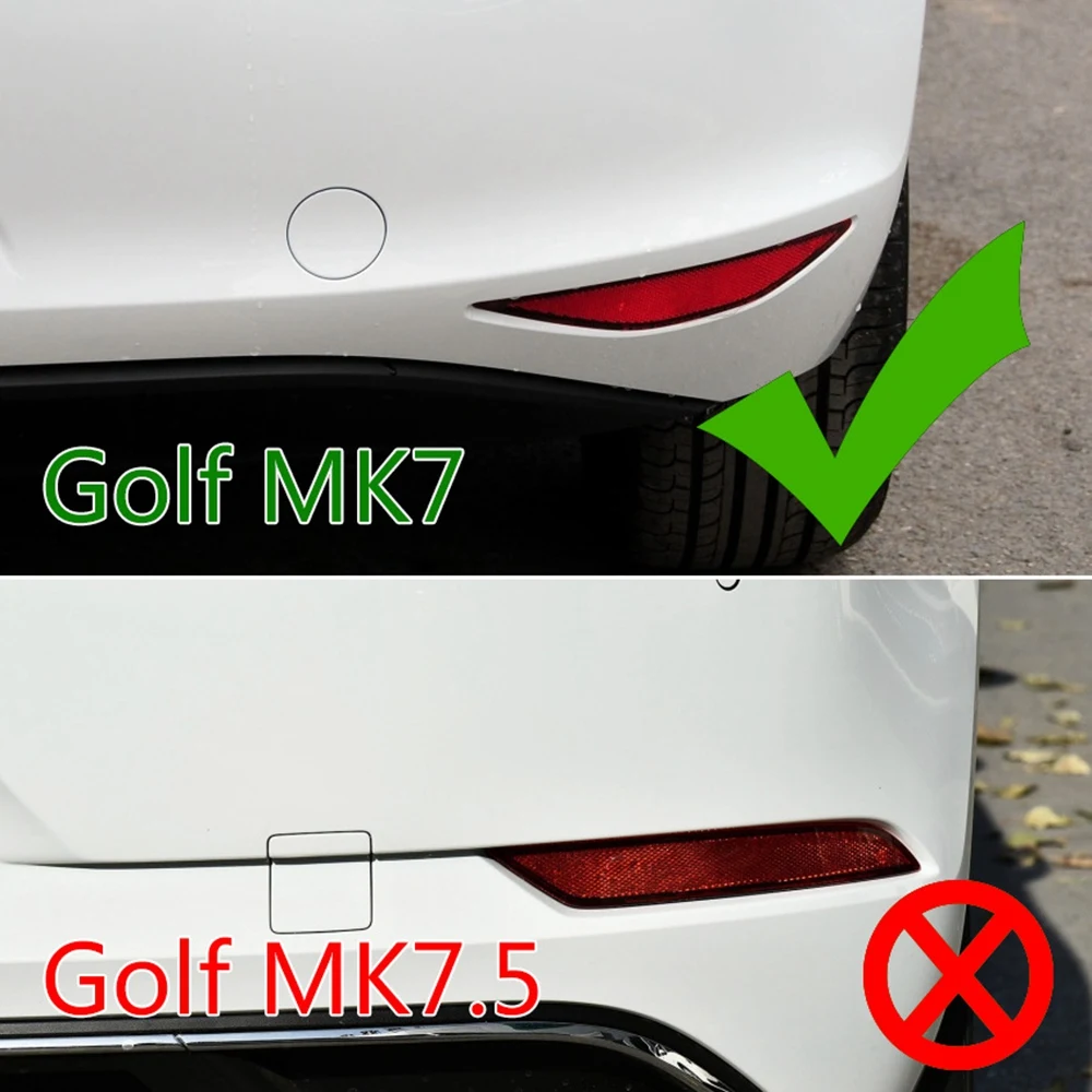 

For -Golf 7 MK7 GTD 2012-2015 Rear Bumper Splitter Canard Fog Lamp Light Air Vent Side Trim Cover Bright Black