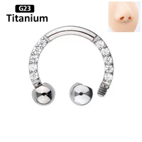 stainless steel nose ring earring zircon hoop nose septum lip ear studs circular barbell horseshoe tragus helix piercing jewelry