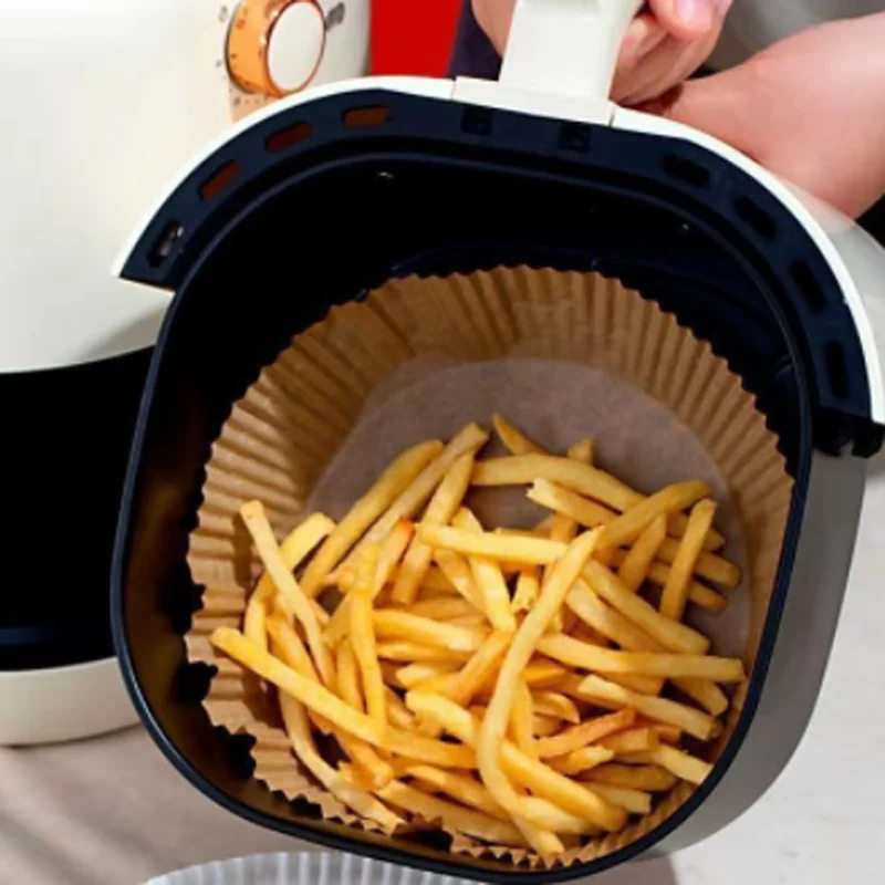 

50Pcs Oil-absorbing Round Baking Mat Paper Non-Stick Air Fryer Disposable Paper for AirFryer Baking Accessories Paper Tray