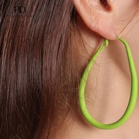 geometric metal spray painted large hoop earrings women candy colored earrings fashion exaggerated jewelry