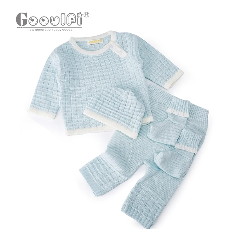 Spring Baby Boy Clothes Set Knitting Cardigan Unisex Infant Sweater Sets Newborn Long Sleeve Solid Cotton Pants Fashion New 2022 |