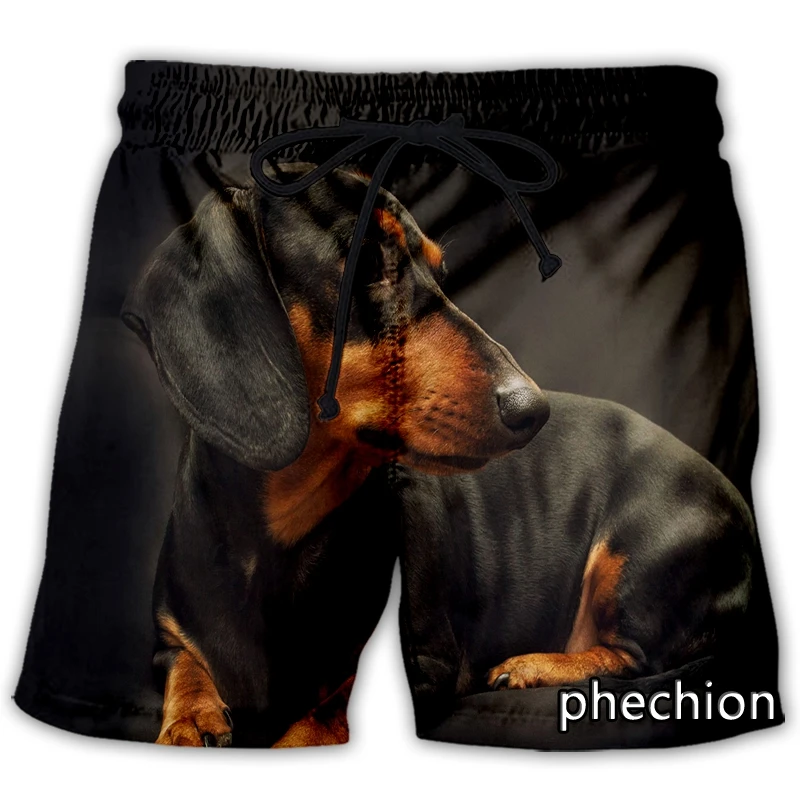 

phechion New Men/Women Animal Dachshund 3D Printed Casual Shorts Fashion Streetwear Men Loose Sporting Shorts A85