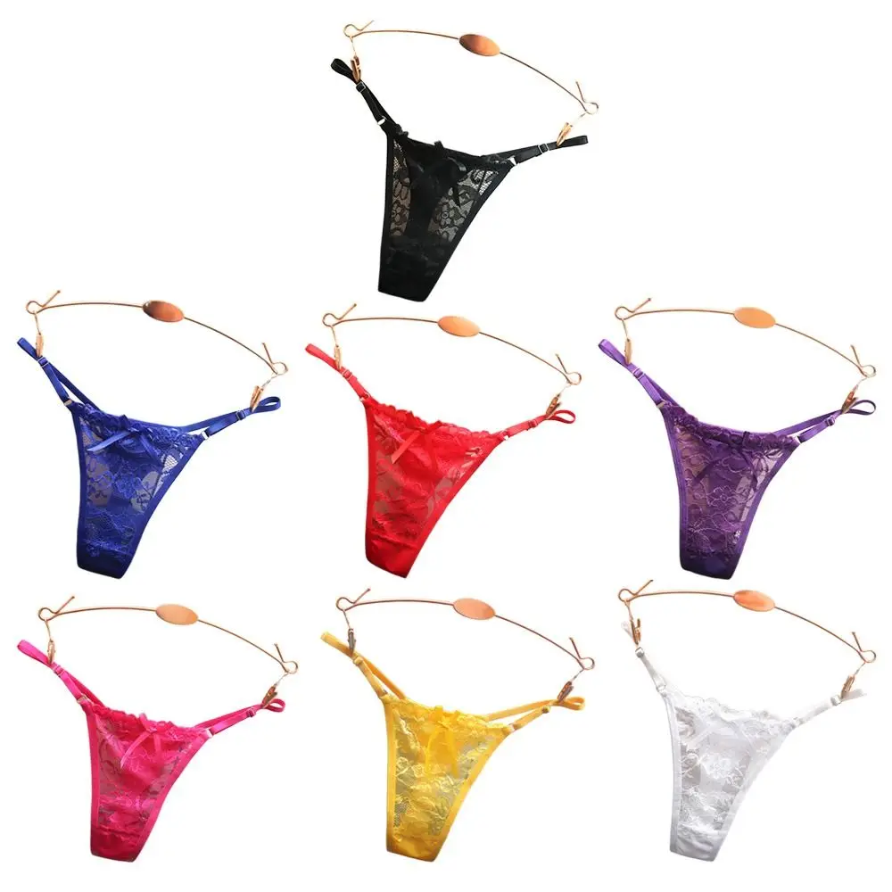 

Модное тонкое нижнее белье для девочек с регулируемой талией и заниженной талией с бантиком, кружевное нижнее белье, нижнее белье с Т-образной спинкой